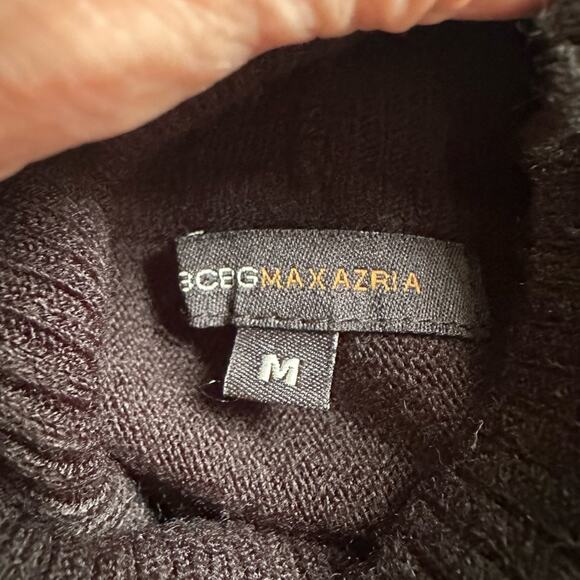 BCBGMaxAzria Black Wide Sleeves Turtleneck Sweater Medium Pullover Y2K - Picture 4 of 6